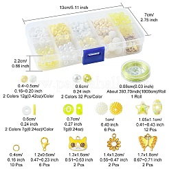 Kit di gioielli con braccialetti rotondi in acrilico e perle di vetro fai da te&nbsp;DIY-FS0006-29E