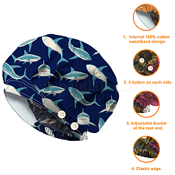 Gorros de trabajo ajustables de algodón con estampados y bouffant para mujeres y hombres&nbsp;AJEW-WH0677-004