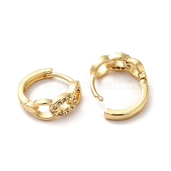Orecchini a cerchio a forma di catenelle con zirconi cubici trasparenti&nbsp;ZIRC-Q201-23G