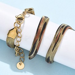 Collar de cadena de espiga de acero inoxidable 304 con diseño de piel de serpiente pintada con aerosol de 5.5 mm para mujer&nbsp;NJEW-C083-03G