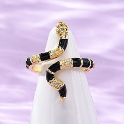 Mikropavé-Manschettenringe aus klarem Zirkonia aus Messing für Damen&nbsp;RJEW-U047-39G