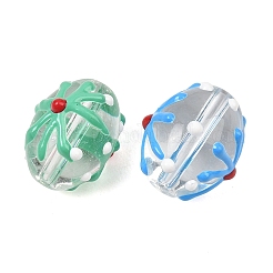 Perles de verre émaillées transparentes&nbsp;GL-CBA4370-11