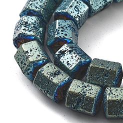 Fili di perle di roccia lavica naturale elettrodeposta&nbsp;G-A251-A01-01G
