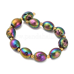 Galvanisierte natürliche Druzy Geode Kristallperlen Stränge&nbsp;G-F833-O01-01E