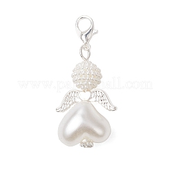 Herzengel Acryl & ABS-Kunststoff Imitation Perle Anhänger Dekorationen&nbsp;HJEW-JM03564-01