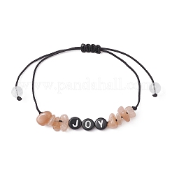 Armbänder aus geflochtenen Perlen mit natürlichen Edelsteinsplittern&nbsp;BJEW-JB09608