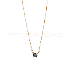 Collane con ciondolo in acciaio inossidabile 304 con micro pavé di zirconi cubici&nbsp;NJEW-OY002-41G