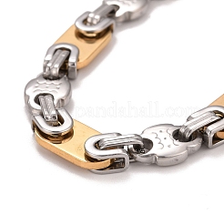 PVD-Vakuumbeschichtung 201 Edelstahl ovale Gliederkettenarmbänder&nbsp;STAS-E160-07GP