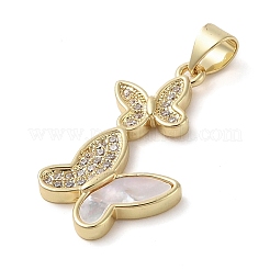 Pendenti in zirconi cubici trasparenti in micro pavè di ottone&nbsp;KK-I712-53C-G