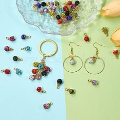 48 pieza de colgantes de rhinestone de arcilla polimérica hechos a mano en 12 colores&nbsp;PALLOY-SW0027