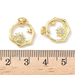Pendentifs avec zircon cubiques à micro-pavés en laiton&nbsp;KK-Z120-19G