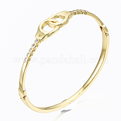 Messing Micro Pave klare Zirkonia Armreifen&nbsp;BJEW-T018-02G-NF