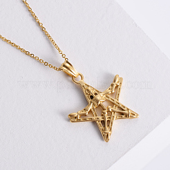 Vintage Gothic Edelstahl Skelett Pentagramm Anhänger Halsketten für Frauen und Männer&nbsp;WQ3866