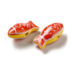 Perles de porcelaine imprimées manuelles&nbsp;PORC-E015-17K