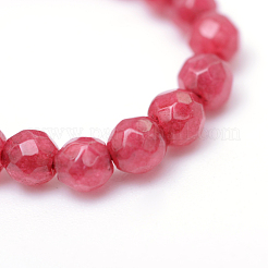 Facettiert rund natürliche weiße Jade Perle Stränge gefärbt&nbsp;X-G-R344-3mm-12