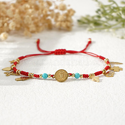 Geflochtene Armbänder mit Anhängern aus Edelstahl: Kreuz&nbsp;GU1131-2