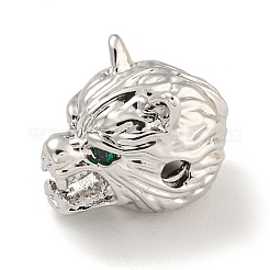 Micro pavè di perle di zirconi verde scuro in ottone&nbsp;ZIRC-P119-09P