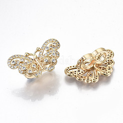 Pendentifs en laiton zircon cubique transparent&nbsp;KK-T062-31G-NF