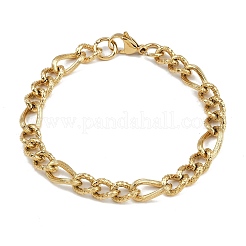 Pulseras de cadena Figaro de acero inoxidable 304 para mujeres y hombres.&nbsp;BJEW-Z143-20G
