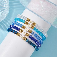 5 pièces ensemble de bracelets extensibles en perles de verre&nbsp;BJEW-JB09677-01