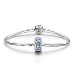 925 ciondolo europeo con luci blu scintillanti in argento sterling placcato rodio&nbsp;TS-C-233