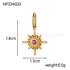 Pendentifs en acier inoxydable 304 avec zircone cubique&nbsp;STAS-OY007-74G