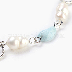 Set di gioielli di larimar naturale e turchese sintetico e orecchini&nbsp;SJEW-JS00992-02