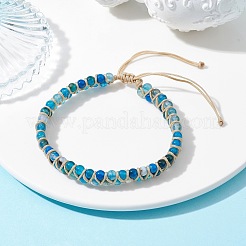 Braccialetti con perline intrecciate rotonde in agata naturale craquelé&nbsp;BJEW-JB09840-03