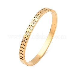 Bracelets à charnière en acier inoxydable 304 micro pavé de zircones cubiques pour femmes&nbsp;BJEW-Z146-02G