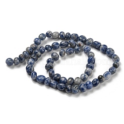 Fili di perle di diaspro macchia blu naturale&nbsp;G-F465-53