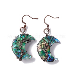 Halbmond-Ohrringe aus natürlicher Paua-Muschel&nbsp;EJEW-G307-01R
