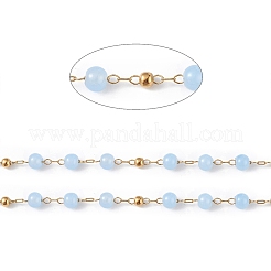 Cadena de cuentas redondas de jade natural teñido&nbsp;CHS-C006-01G