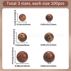 300 Stück 3 Arten Holzperlen&nbsp;WOOD-SC0002-14