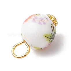 Colgantes de cerámica de porcelana con estampado de flores hechos a mano&nbsp;PALLOY-JF03928-02