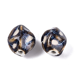Perles froissées en porcelaine vintage faites à la main&nbsp;PORC-Q006-09J