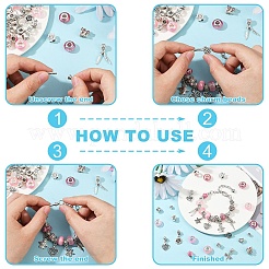 Kits de bracelets de style européen à faire soi-même. comprenant des perles européennes en alliage et en résine&nbsp;DIY-YW0012-11B