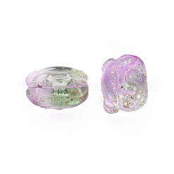 Perle di vetro verniciato a spruzzo trasparente bicolore&nbsp;GLAA-T022-02-A01