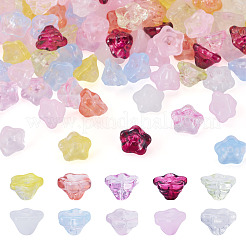 150 Stück 10 Farben Backfarbe transparente Glasperlen&nbsp;GLAA-TA0004-37