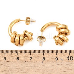 C-förmige Ohrstecker aus 304 Edelstahl&nbsp;EJEW-K268-78G