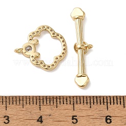 Messing Micro Pave klare Zirkonia Knebelverschlüsse&nbsp;KK-N254-76G