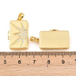Colgantes de medallón cúbicos transparentes con micro pavé de latón&nbsp;KK-Z140-19G