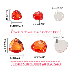 36 Stück 12 Stile abgerundete Rautenform zum Aufnähen von Strassen&nbsp;GLAA-GA0001-54