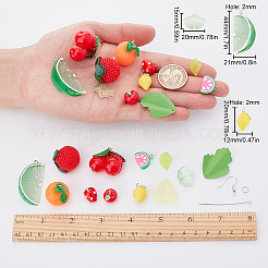 DIY-Sets zum Basteln von Ohrhängern mit Obstmotiv&nbsp;DIY-SC0001-16