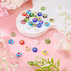 Handgemachte Millefiori Bunte Malerei Perlen Stränge&nbsp;LAMP-TADJ0001-02A