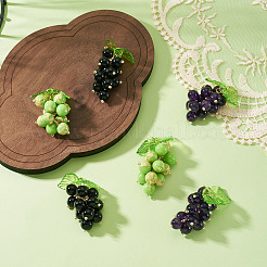 6 Stück 3 Stile natürlicher schwarzer Onyx (gefärbt und erhitzt) & natürlicher Amethyst & synthetischer Imperialjaspis&nbsp;PALLOY-TA00335