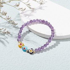 Natur gemischte Edelstein Perlen Armbänder&nbsp;BJEW-JB06474