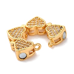 Ottone micro spianare pendenti zirconi&nbsp;KK-U039-01G