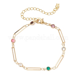 Messing-Armbänder mit ovalen Gliederketten für Damen&nbsp;BJEW-JB12970