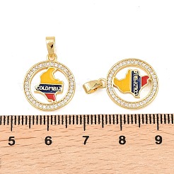Pendenti in zirconi cubici trasparenti in micro pavè di ottone&nbsp;KK-F931-22C-G
