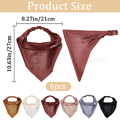6 Stück 6 Farben elastisches Satin-Haartuch-Stirnband&nbsp;OHAR-GF0001-31
